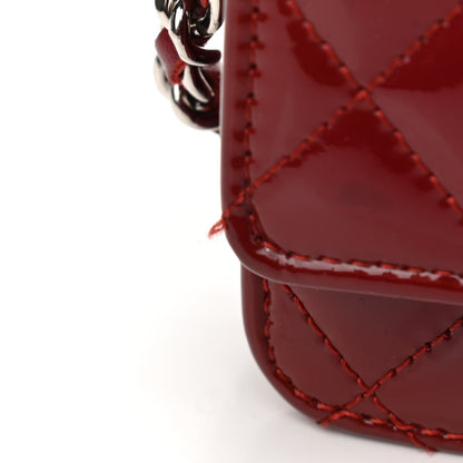 Chanel Patent Quilted Wallet On Chain WOC Red 13 of 14