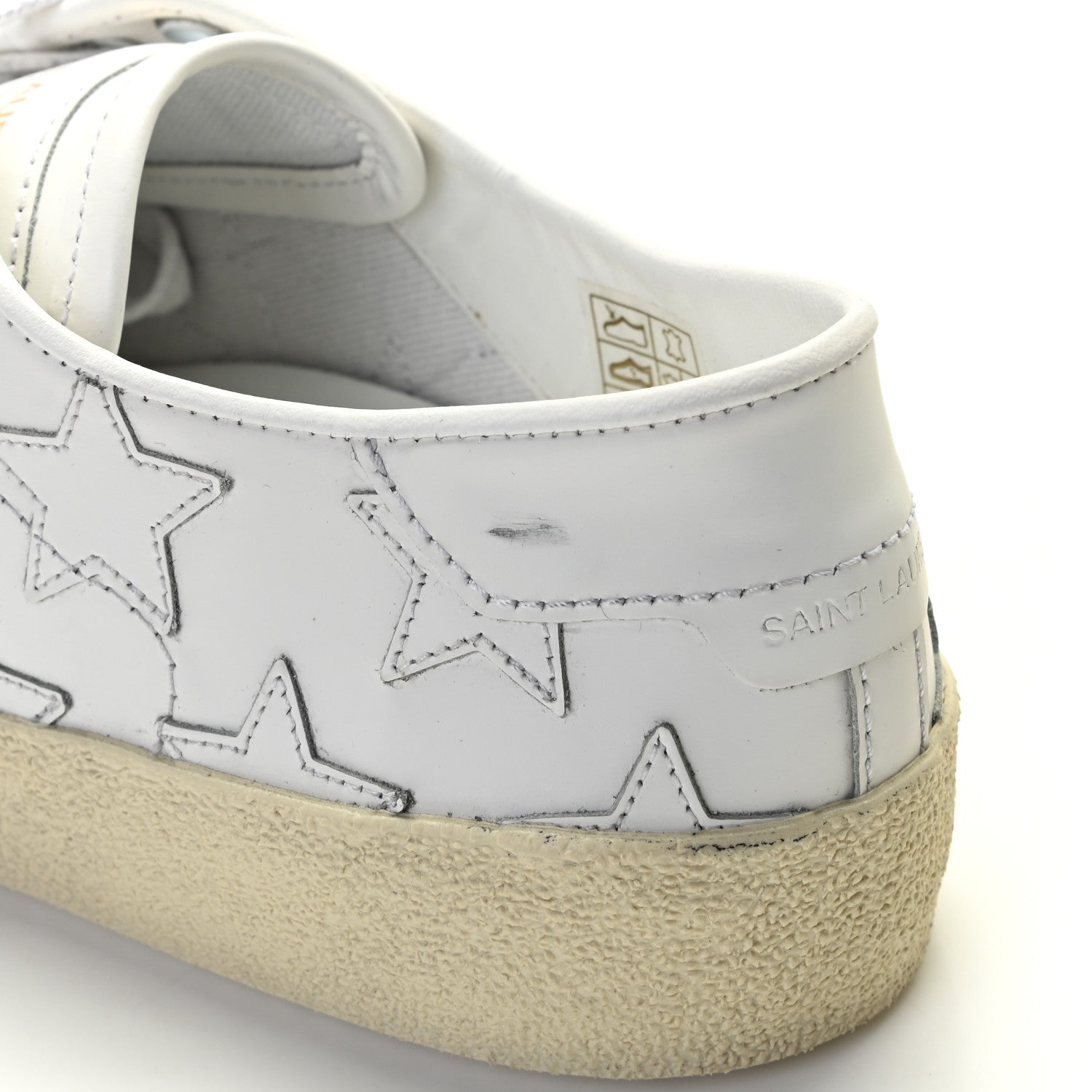 Saint Laurent Calfskin Star Court Sneakers 36.5 White 8 of 18
