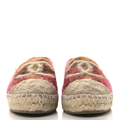 Chanel Tweed CC Espadrilles 40 Brown Pink Beige 3 of 11