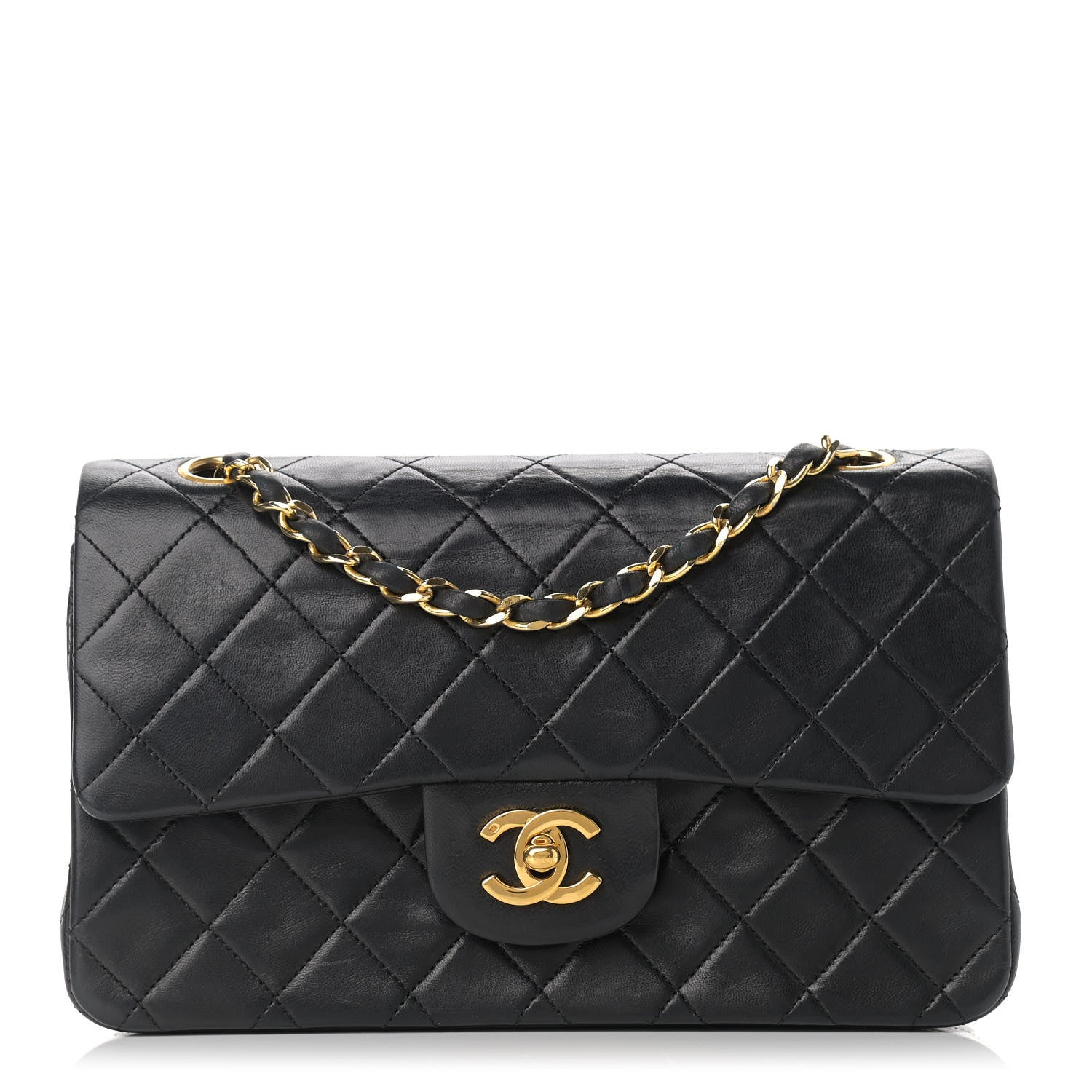 Chanel Lambskin Quilted Small Double Flap Black 1 of 15