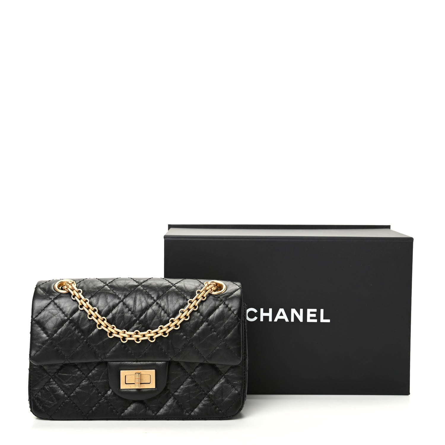 Chanel Aged Calfskin Quilted 2.55 Reissue Mini Flap Black 10 of 10