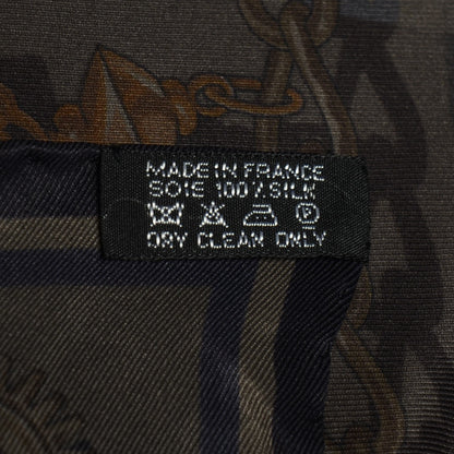 Hermes Silk C'Est La Fete Scarf 70 Surteint Kaki Pap H 5 of 5