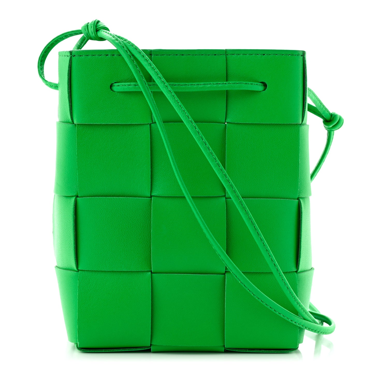 Nappa Maxi Intrecciato Small Cassette Bucket Bag Parakeet