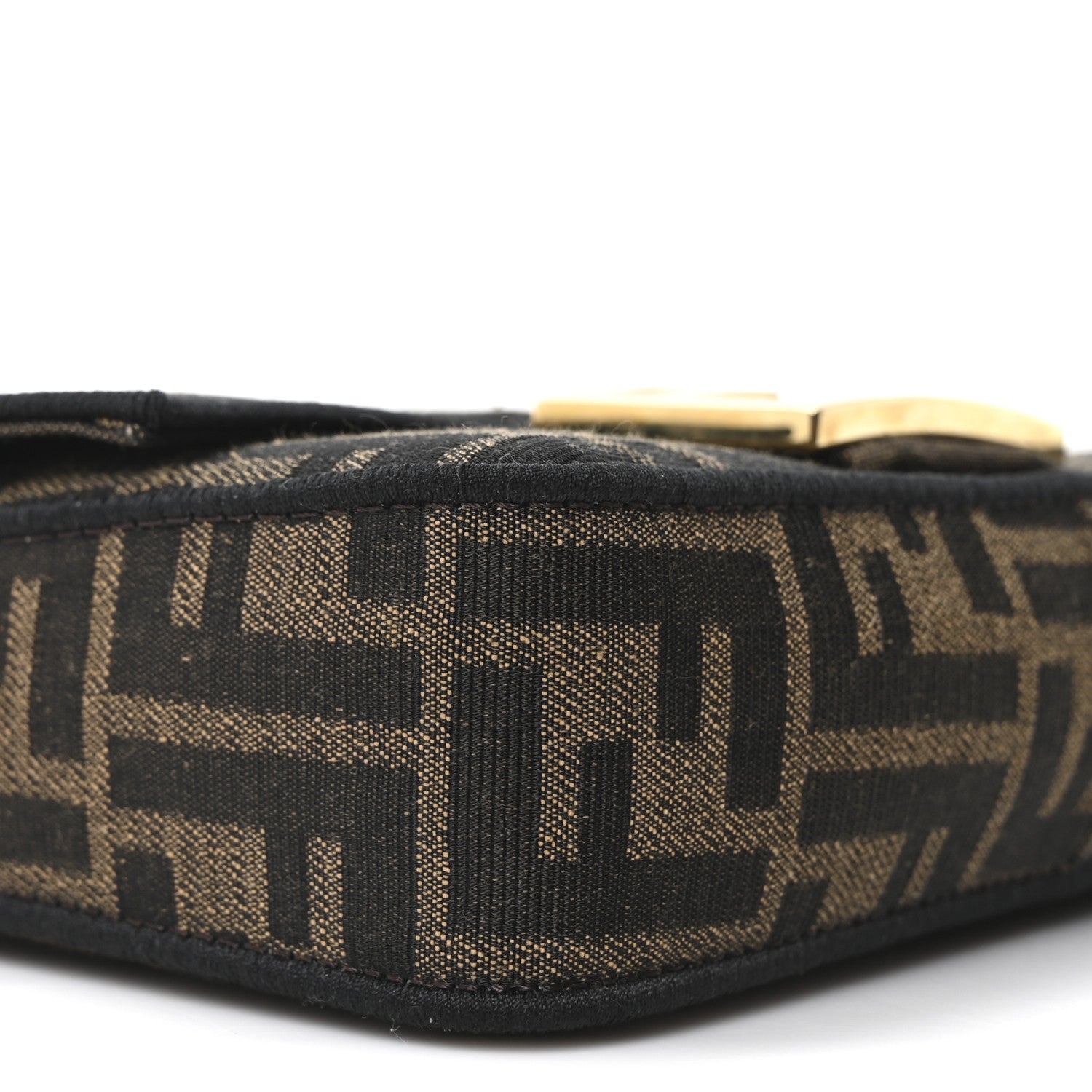Fendi Fabric Jacquard FF 1974 Mini Baguette Tobacco Moro Black 9 of 11
