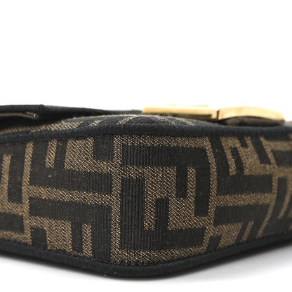 Fendi Fabric Jacquard FF 1974 Mini Baguette Tobacco Moro Black 9 of 11