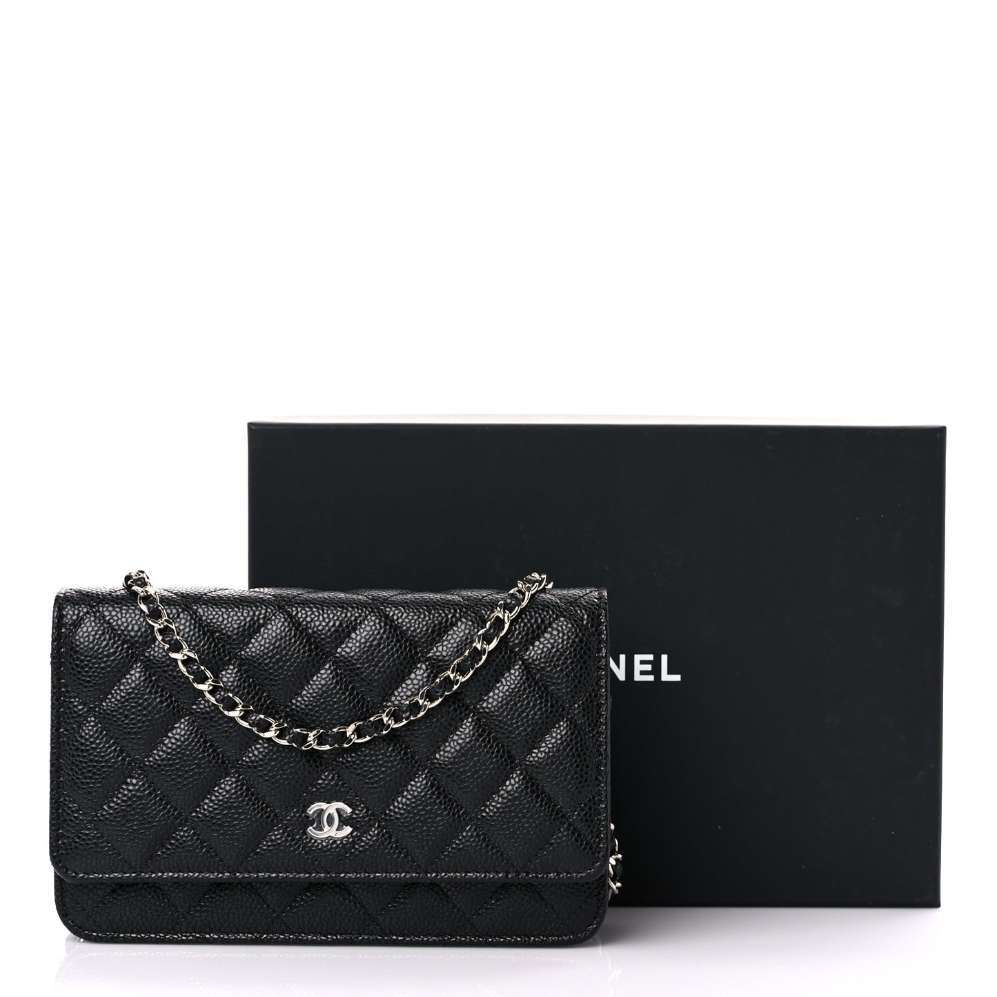 Caviar Quilted Wallet On Chain WOC Black