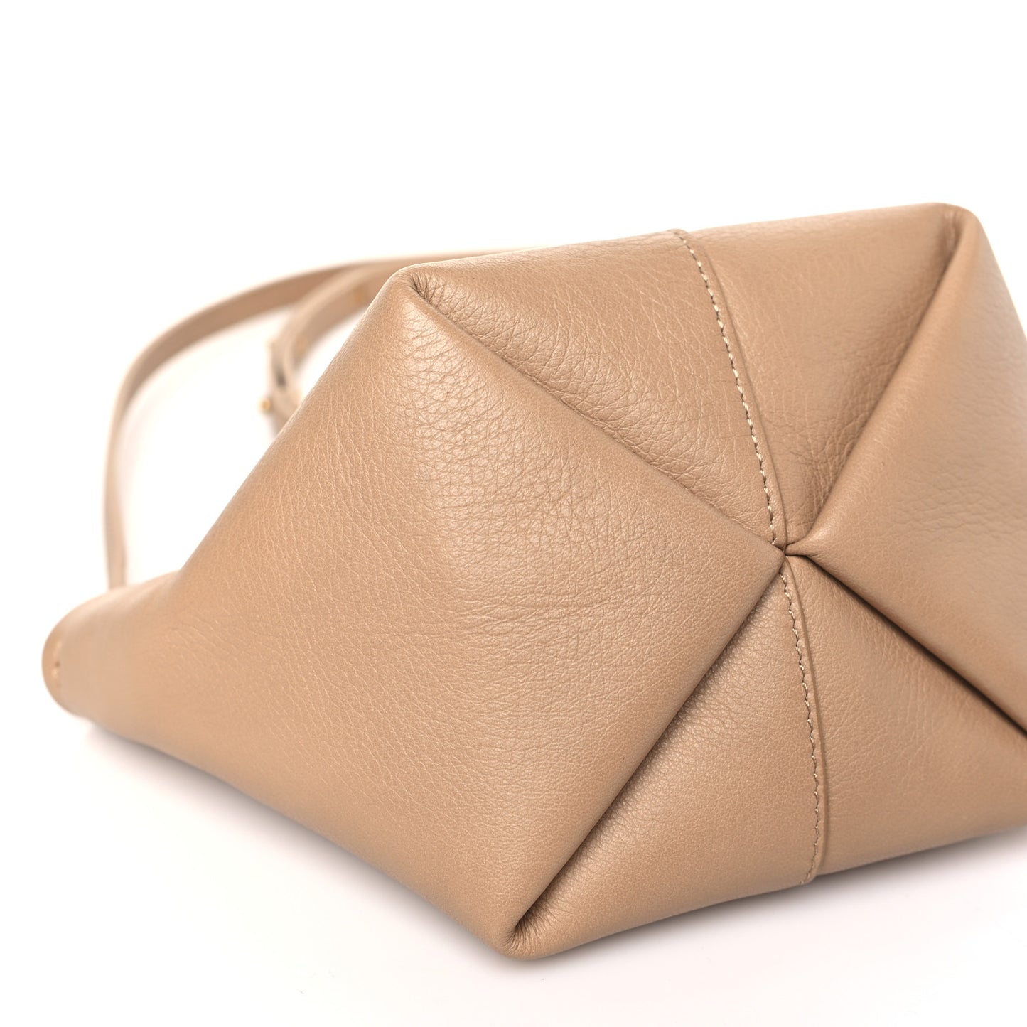 Calfskin Compact Tulipano Crossbody Bag Nocciola
