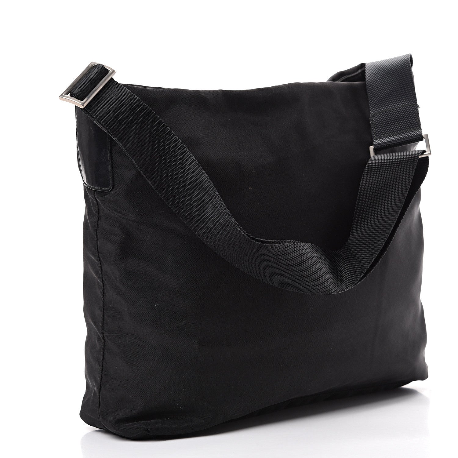 Prada Nylon Flat Messenger Bag Black 2 of 10