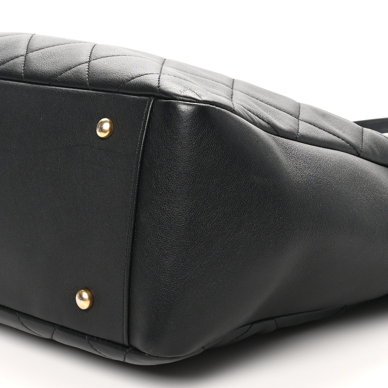 Chanel Lambskin Quilted Shopping Tote Black 10 of 10
