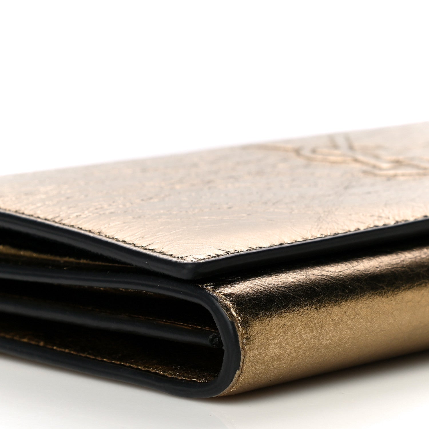 Saint Laurent Metallic Calfskin Monogram Belle de Jour Chain Clutch Gold 8 of 20