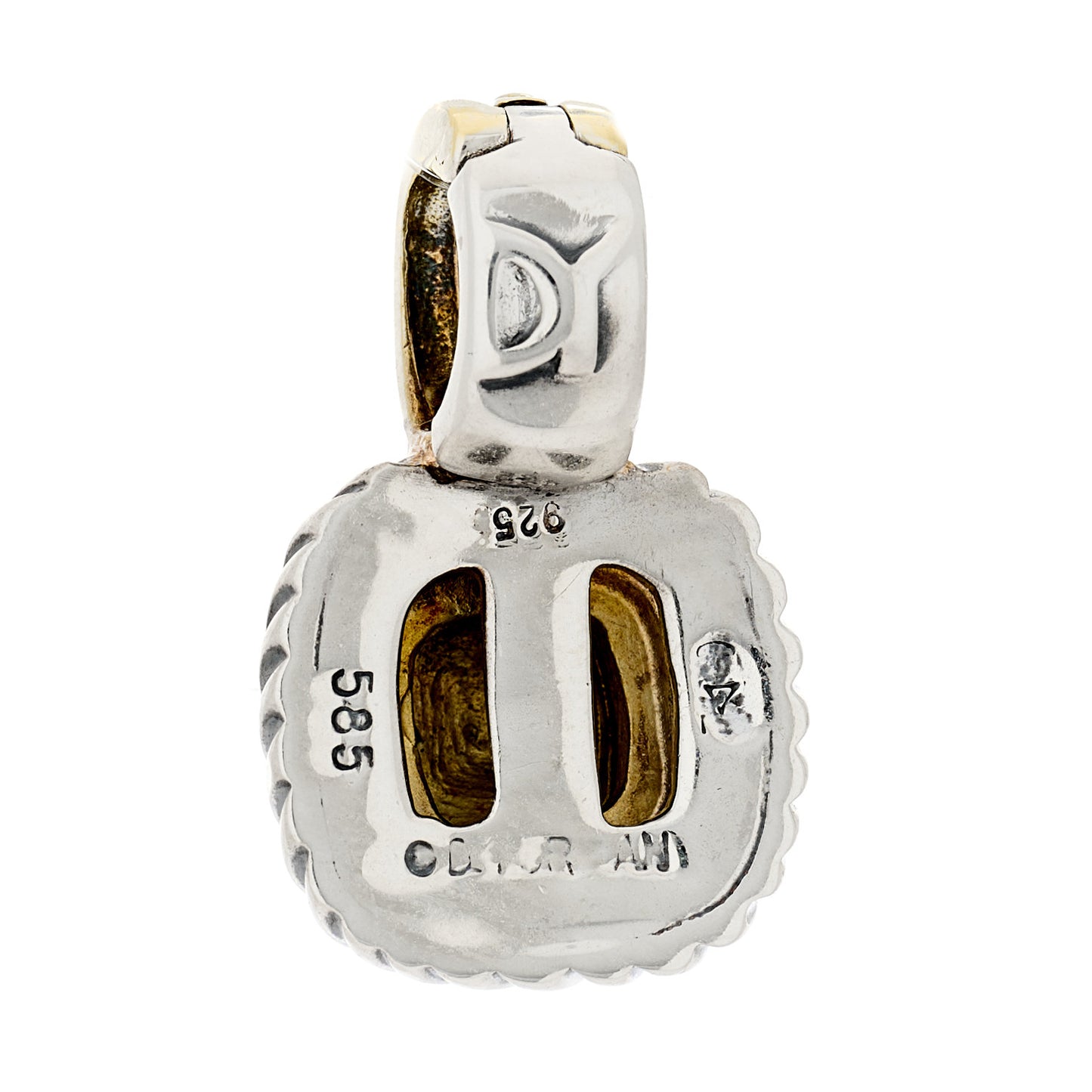Sterling Silver 14K Yellow Gold 7mm Albion Enhancer Pendant