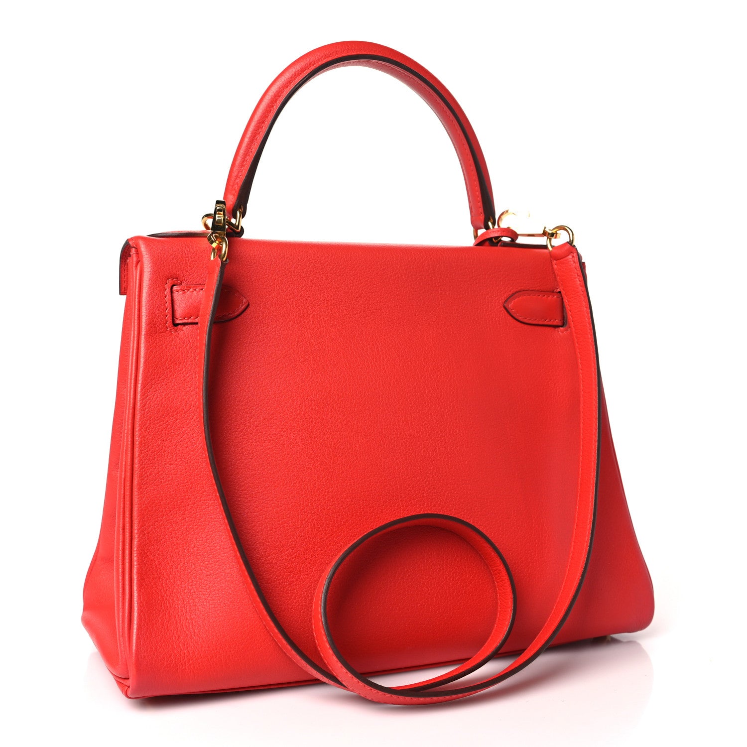 Hermes Evercolor Kelly Retourne 28 Rouge Tomate 3 of 10
