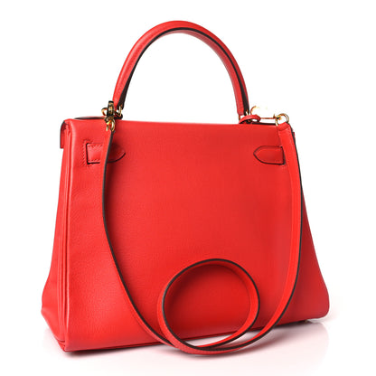 Hermes Evercolor Kelly Retourne 28 Rouge Tomate 3 of 10