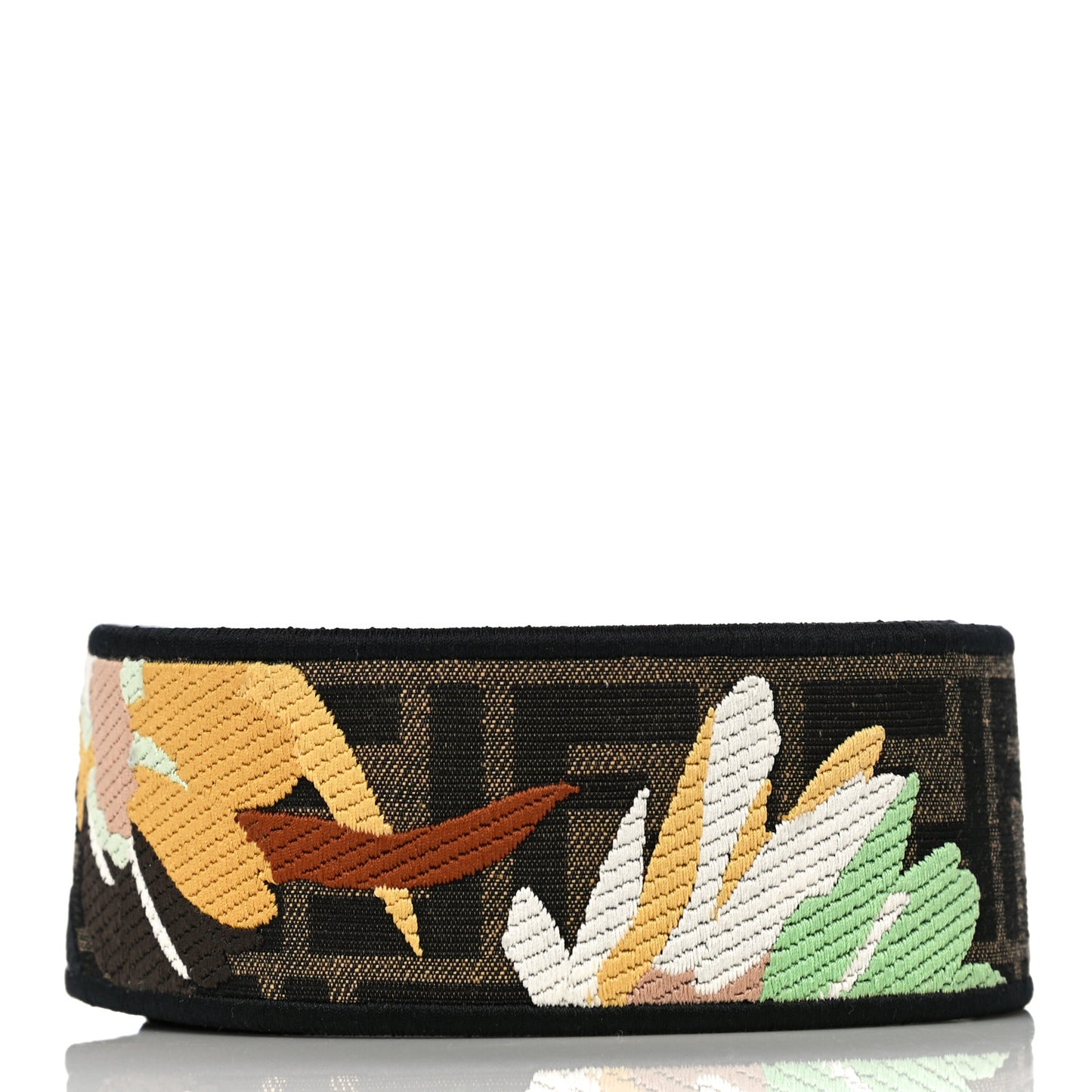 Fabric Jacquard FF 1974 Floral Embroidered Strap You Tobacco Moro Multicolor
