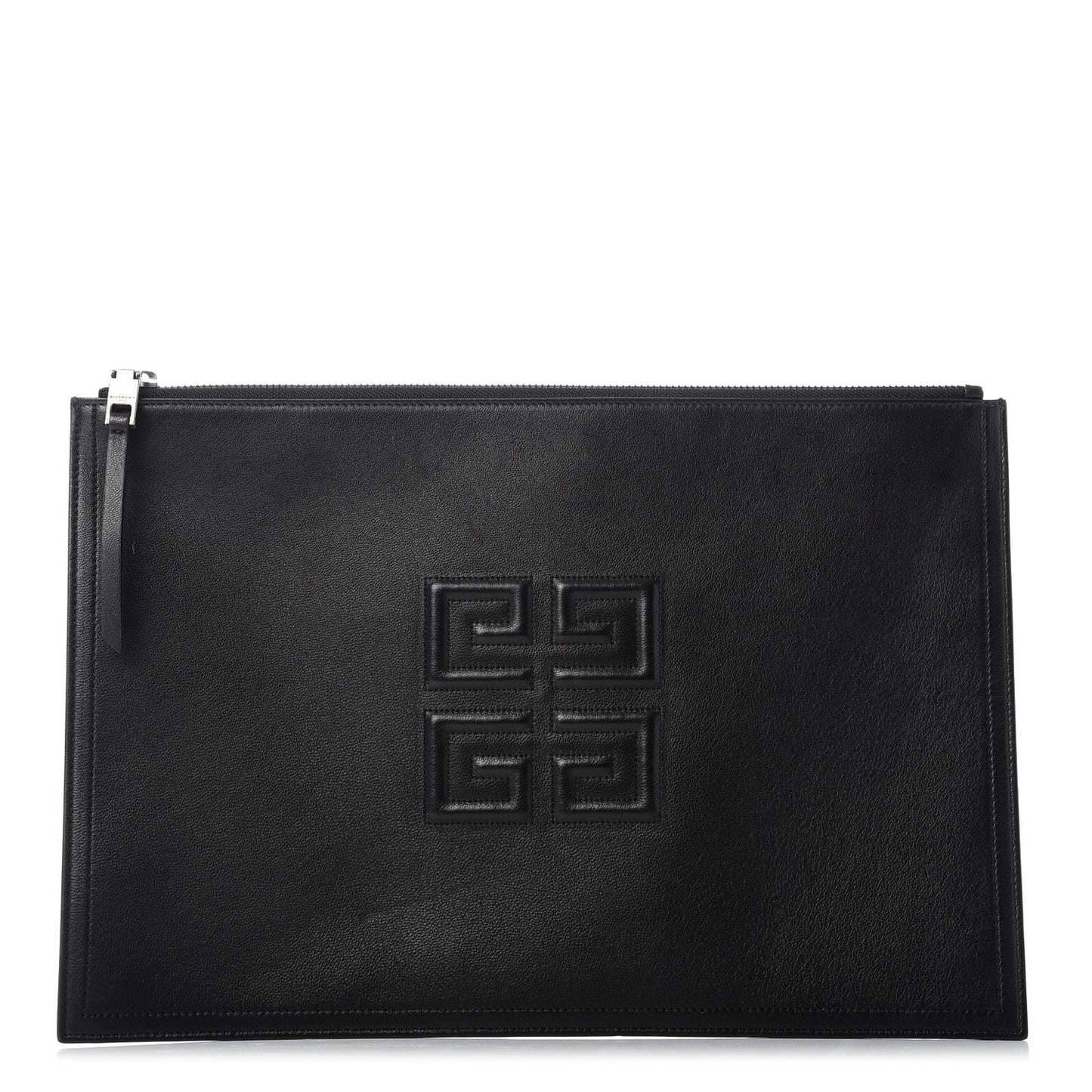 Lambskin Large Emblem Pouch Black