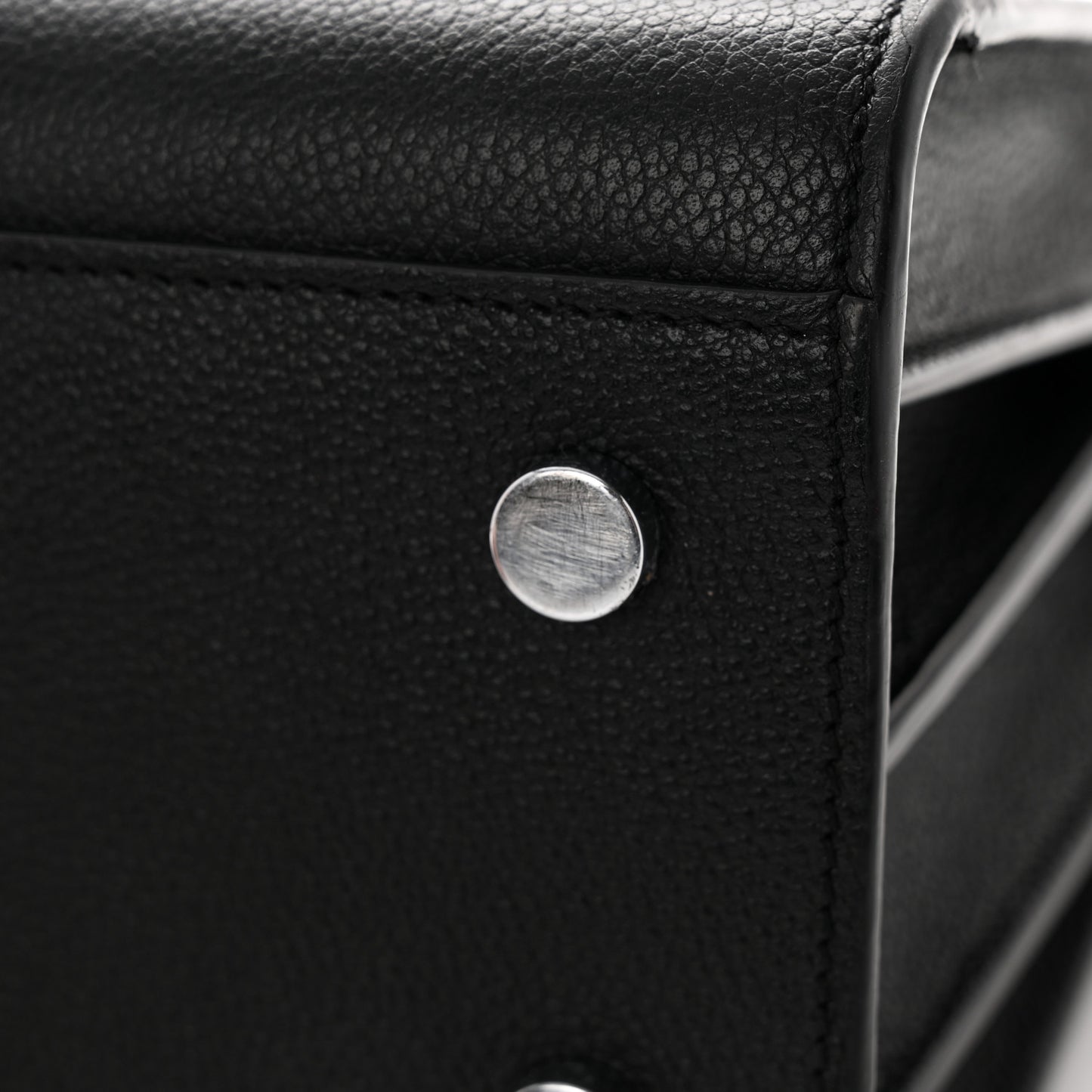 Grained Calfskin Baby Sac De Jour Black