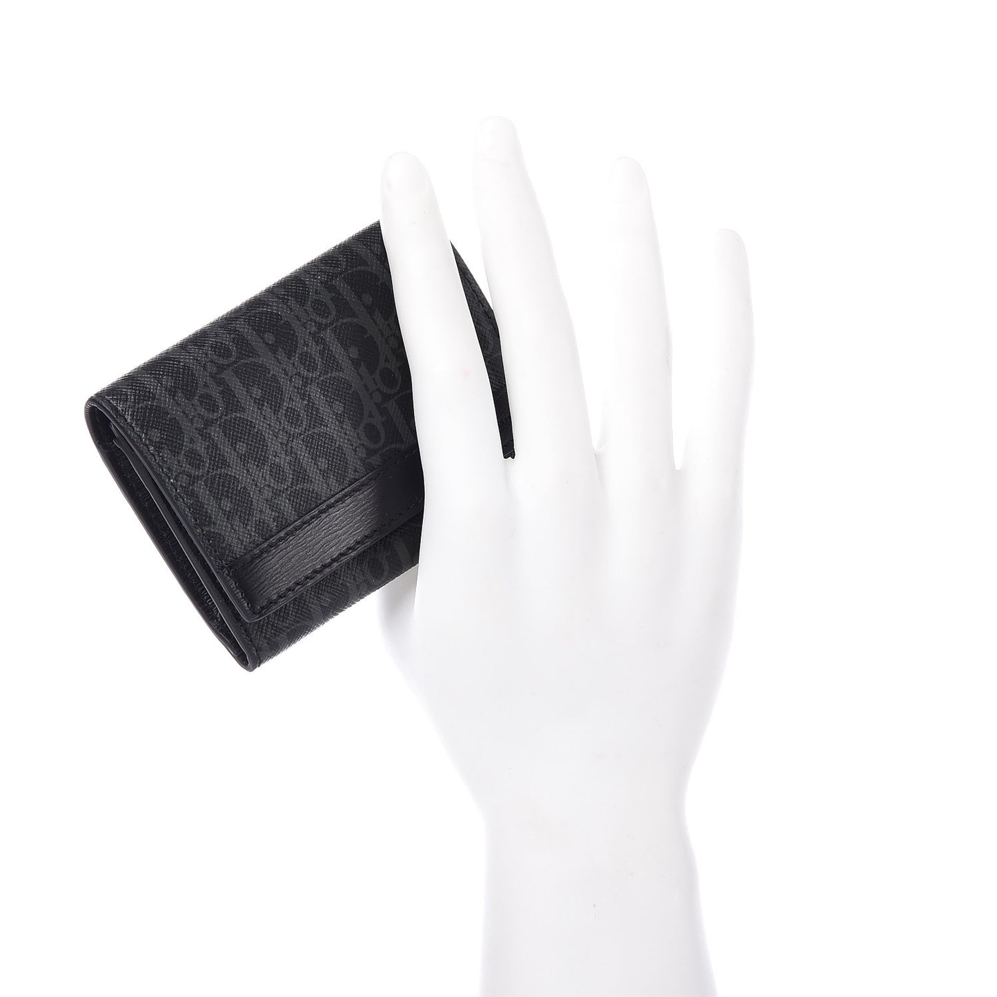 CHRISTIAN DIOR HOMME Coated Canvas Card Holder Grise