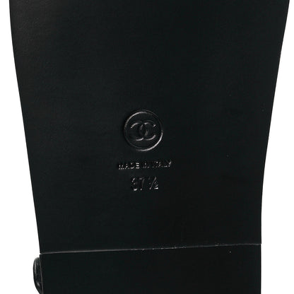 Chanel Grained Calfskin Velcro Dad Sandals 37.5 Black 6 of 8