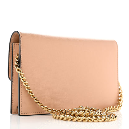 Gucci Textured Calfskin Icon Chain Wallet Pink Apricot 3 of 10