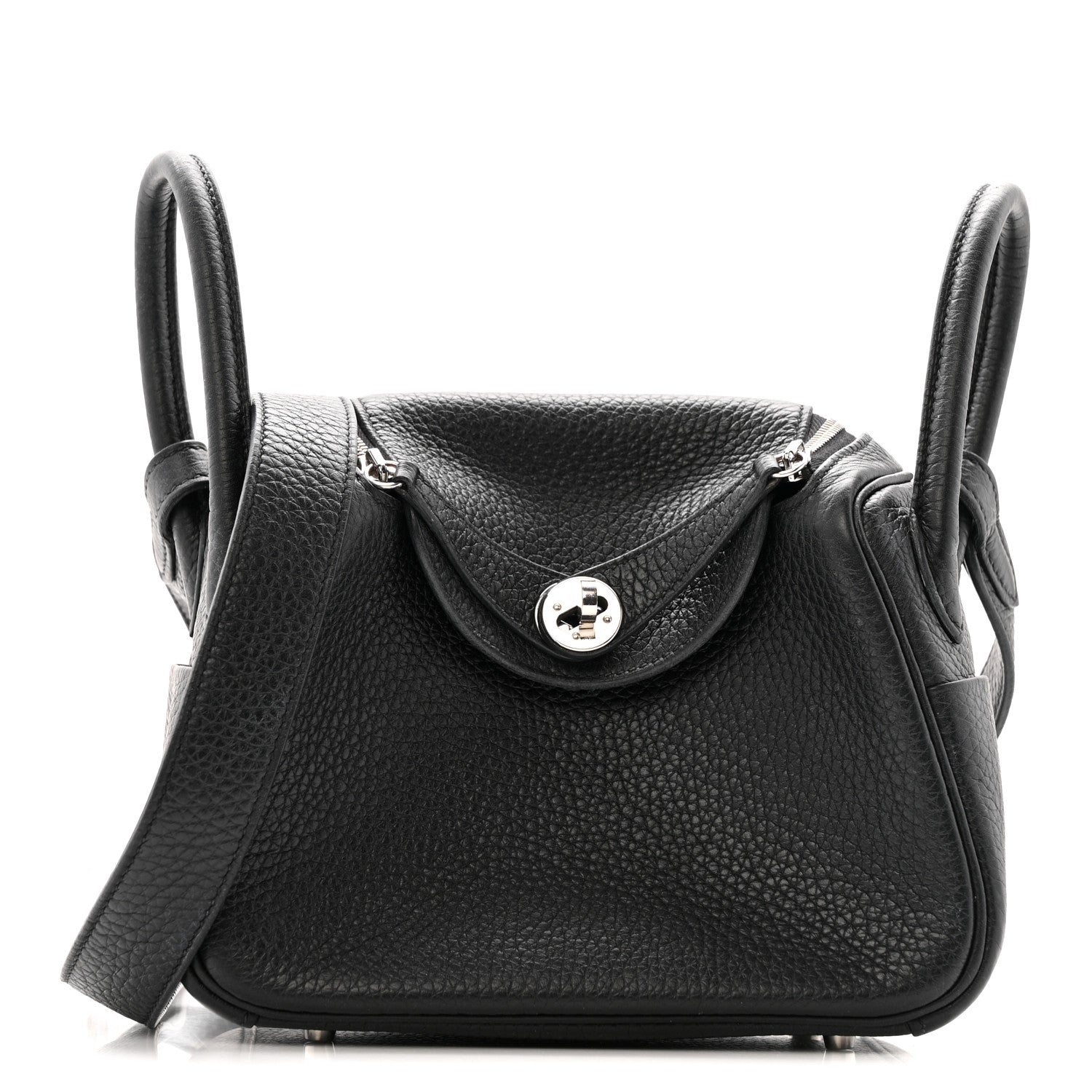 Hermes Taurillon Clemence Mini Lindy 20 Black 1 of 14