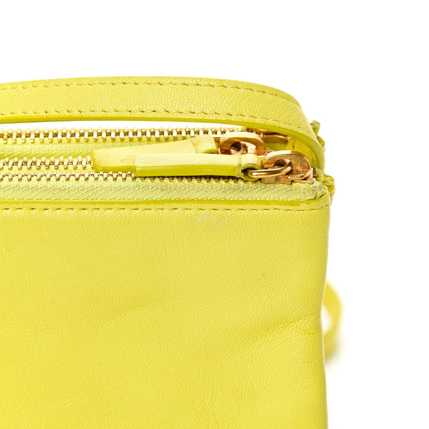 Lambskin Small Trio Crossbody Bag Fluo Yellow