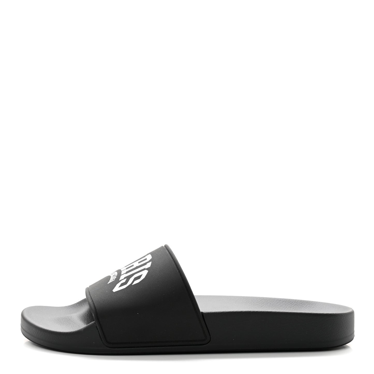 Rubber Paris Logo Womens Slide Sandals 37 Black