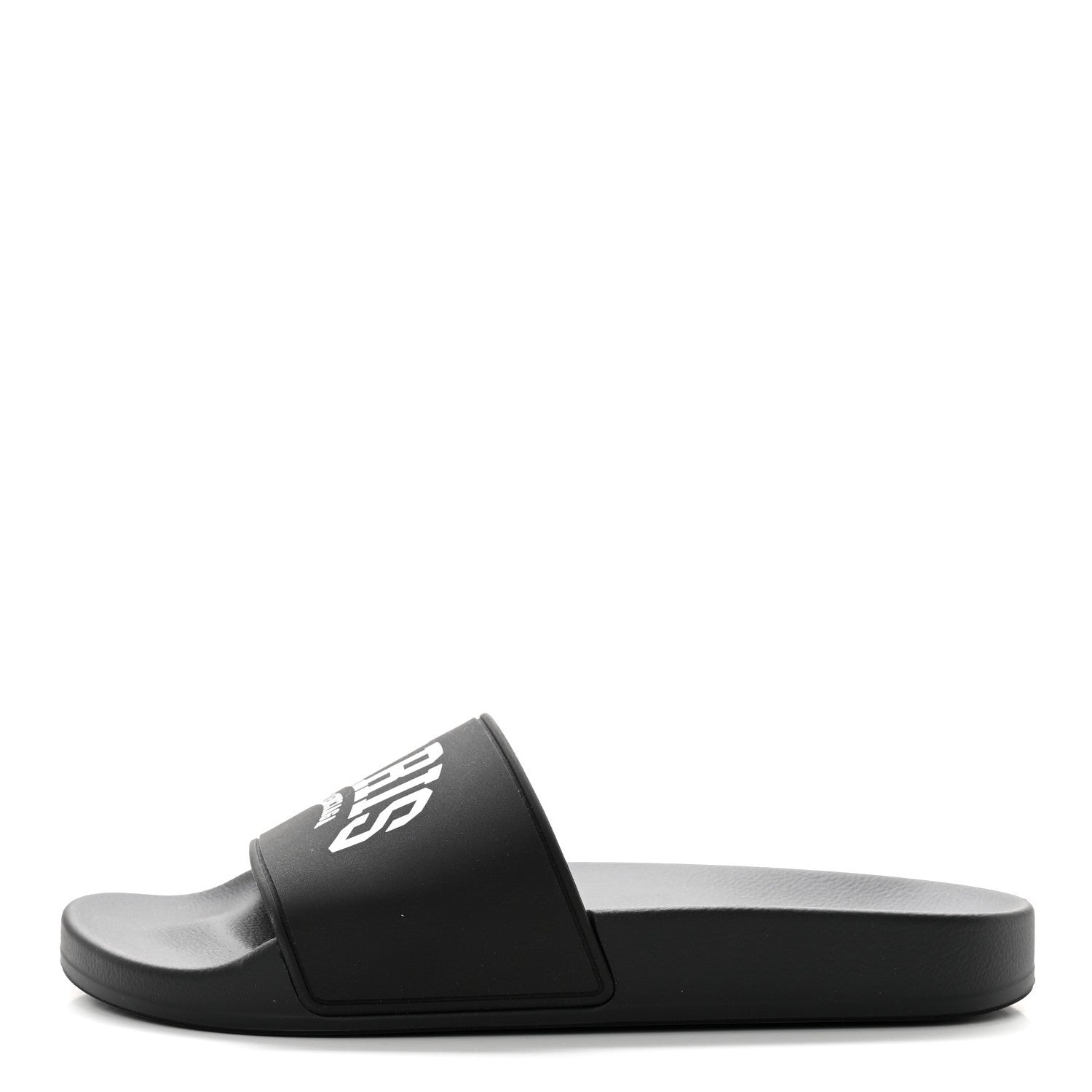 Balenciaga Rubber Paris Logo Womens Slide Sandals 37 Black 1 of 9