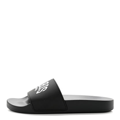 Balenciaga Rubber Paris Logo Womens Slide Sandals 37 Black 1 of 9