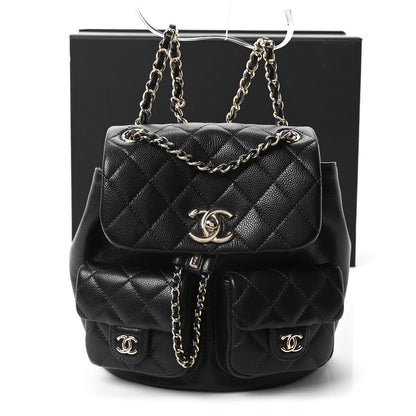 Chanel Shiny Caviar Quilted Small Duma Pockets Drawstring Backpack Black 10 of 10