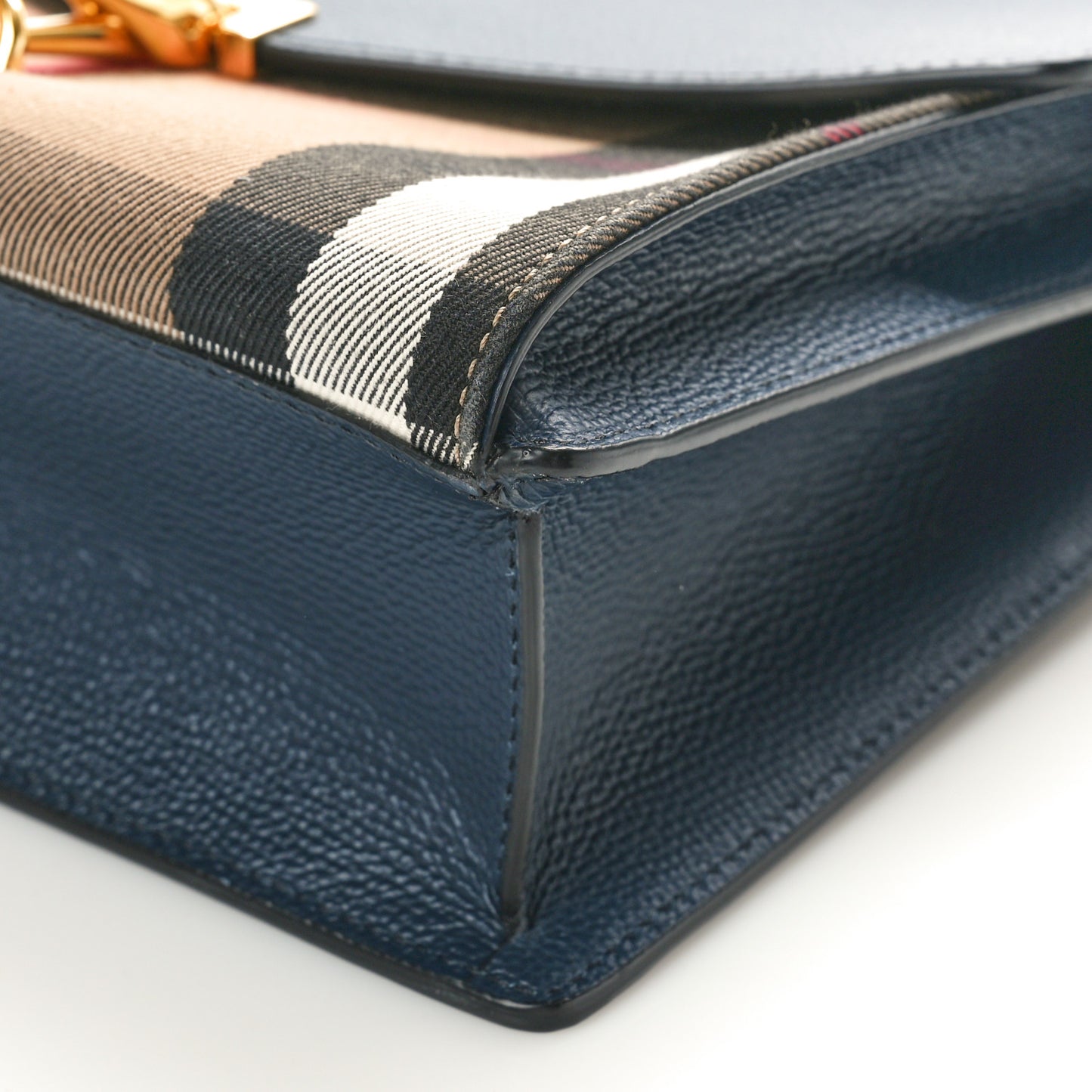 Derby Calfskin House Check Small Macken Crossbody Bag Ink Blue