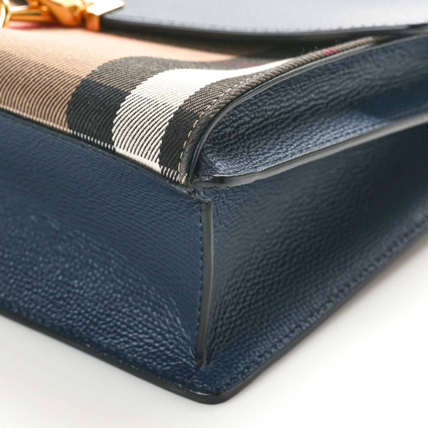 Burberry Derby Calfskin House Check Small Macken Crossbody Bag Ink Blue 10 of 11