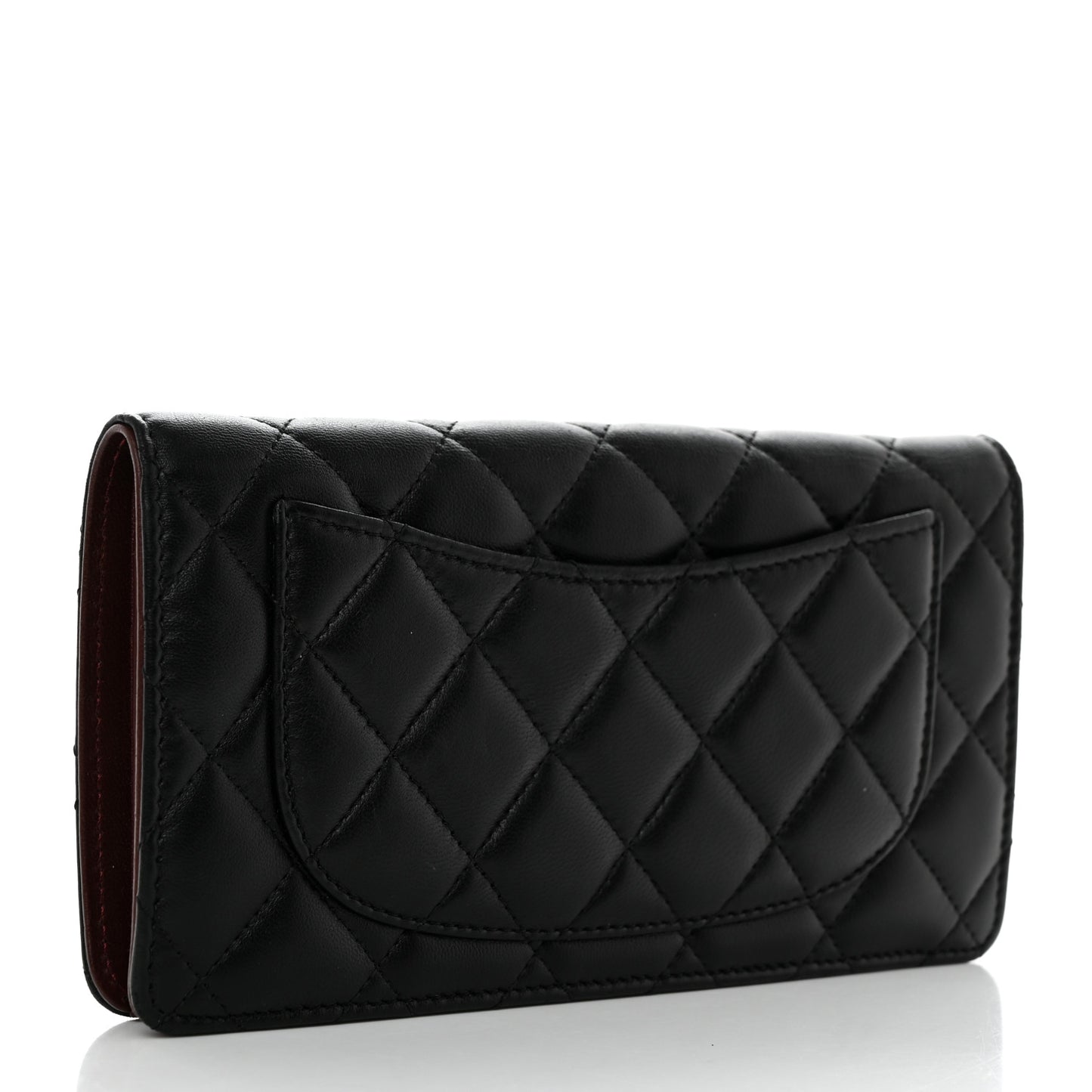 Lambskin Quilted Yen Wallet Black