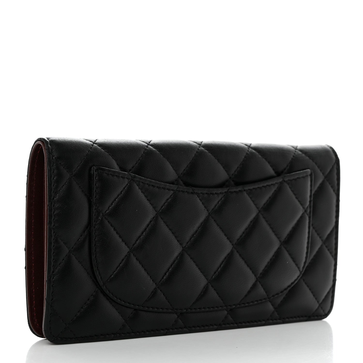 Chanel Lambskin Quilted Yen Wallet Black 3 of 9