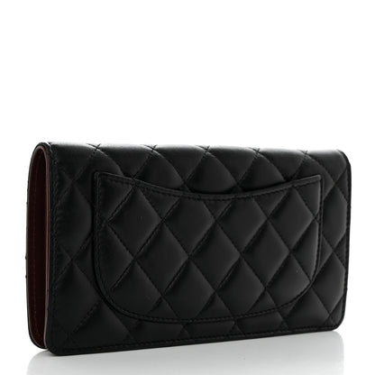 Chanel Lambskin Quilted Yen Wallet Black 3 of 9
