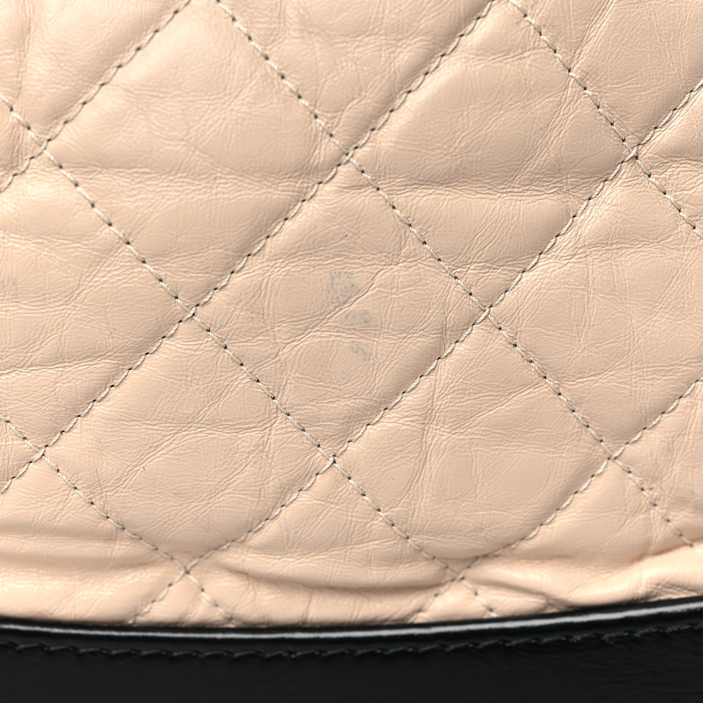 Aged Calfskin Quilted Small Gabrielle Backpack Beige Black