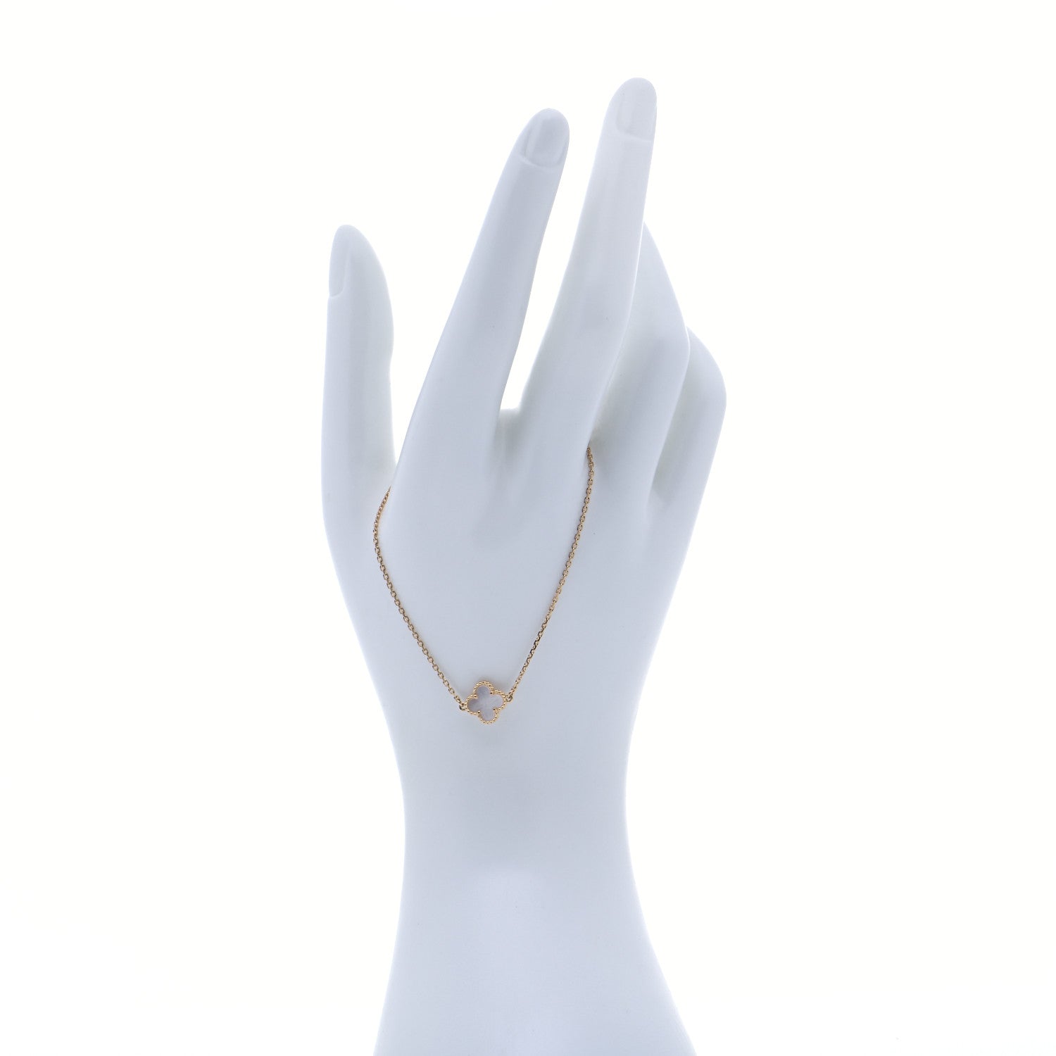 Van Cleef & Arpels 18K Yellow Gold Mother of Pearl Sweet Alhambra Bracelet 2 of 10