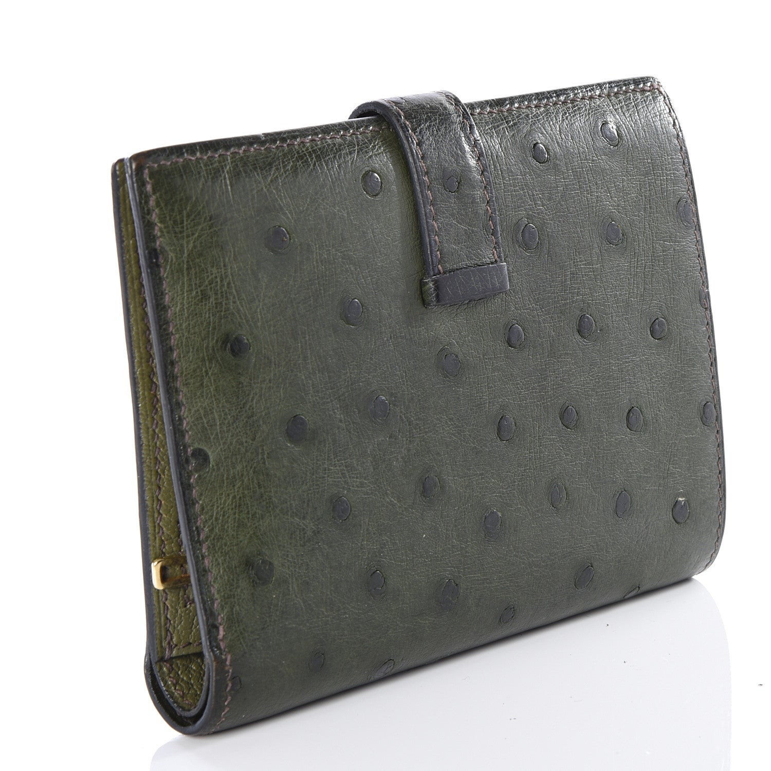 Hermes Ostrich Bearn Compact Wallet Canopee 2 of 7