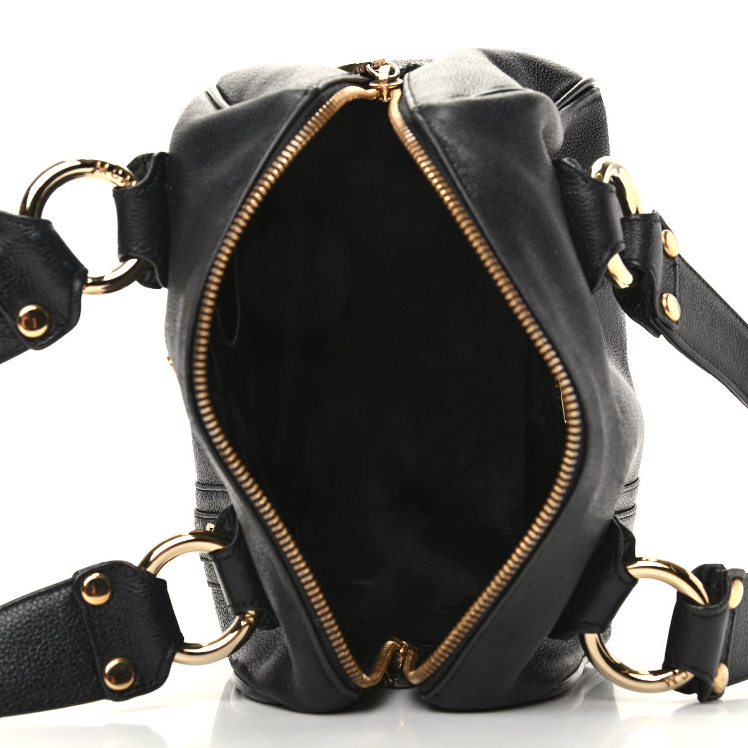 MCM Grained Calfskin Studded Boston Bag Black 5 of 9