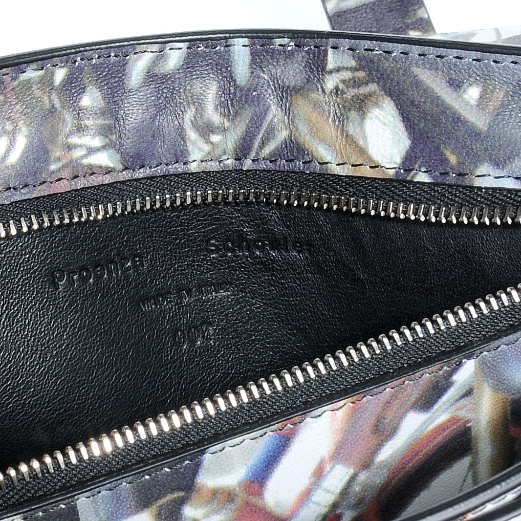 Proenza Schouler Leather PS1 Pochette Clutch Triangle Print Black White 6 of 8