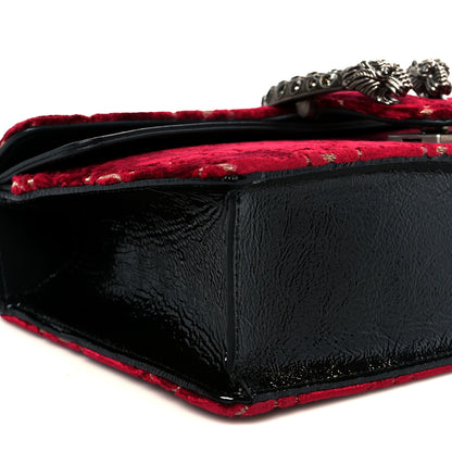 Gucci Velvet Skipper Crystal GG Monogram Small Dionysus Shoulder Bag Red Cipria Black Black Diamond 10 of 11