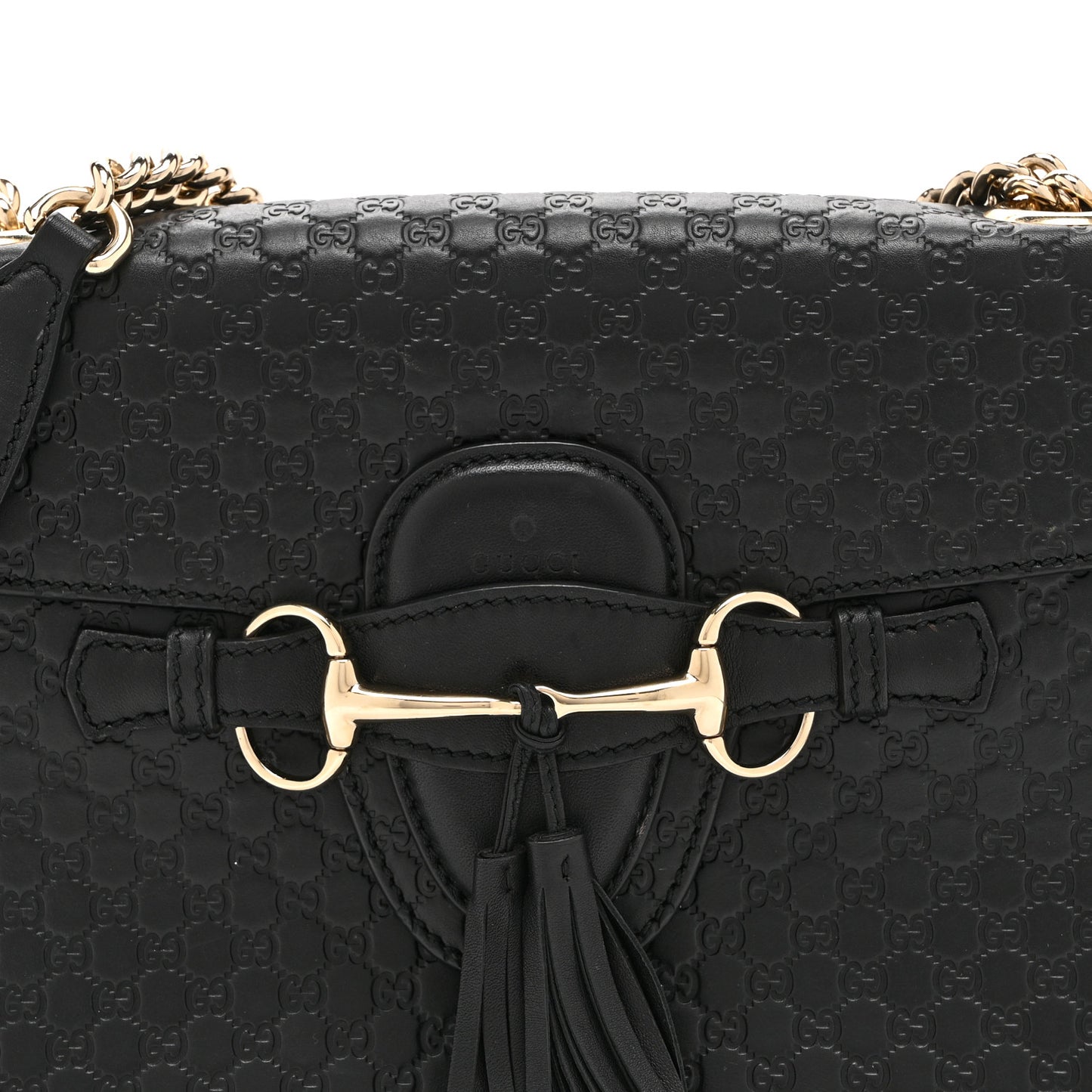 Microguccissima Medium Emily Chain Shoulder Bag Black