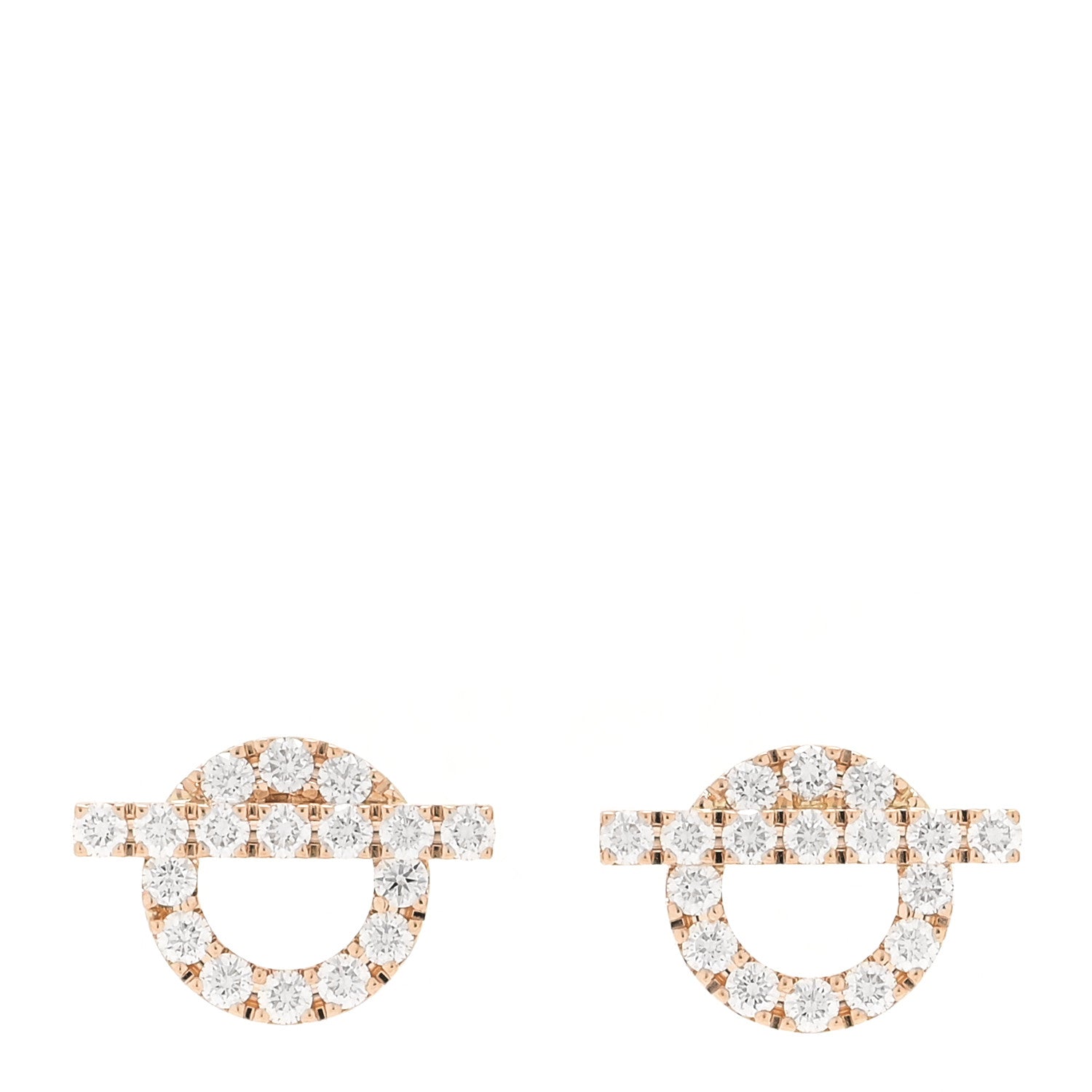 Hermes 18K Rose Gold Diamond Finesse Earrings 1 of 5