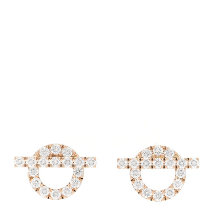Hermes 18K Rose Gold Diamond Finesse Earrings 1 of 5