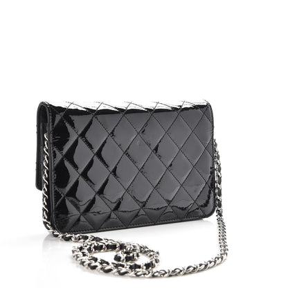 Chanel Patent Quilted Brilliant Wallet On Chain WOC Black 3 of 8