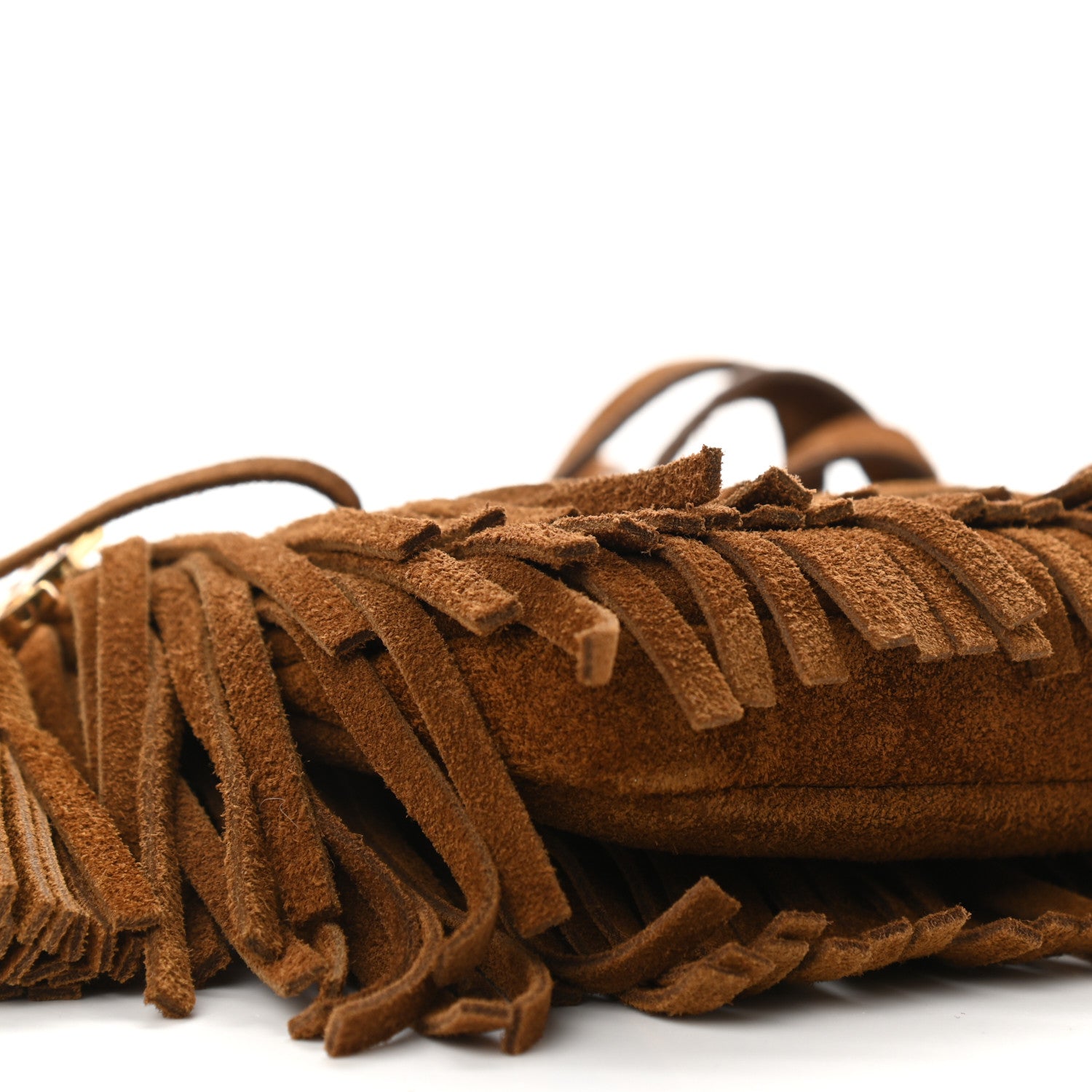 Saint Laurent Suede Fringe Crossbody Light Ocre 4 of 10