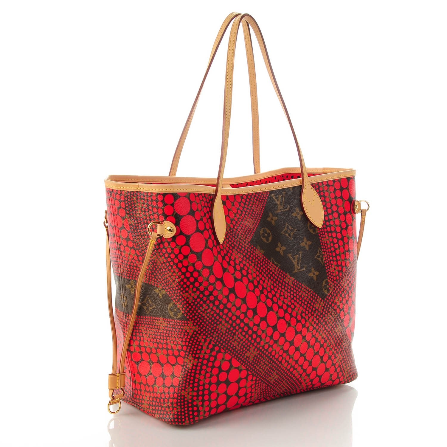 Louis Vuitton Monogram Kusama Waves Neverfull MM Red 3 of 7