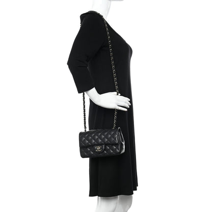 Chanel Lambskin Quilted Mini Rectangular Flap Black 2 of 9