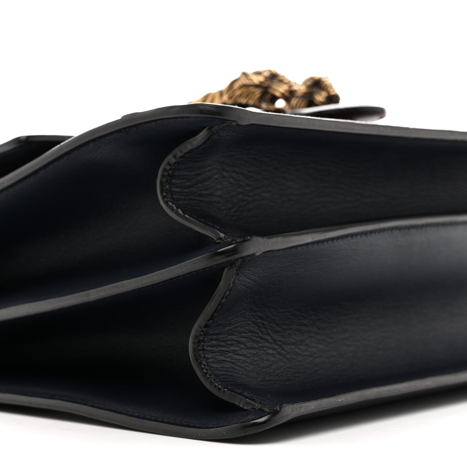 Gucci Moon Calfskin Web Medium Dionysus Bamboo Top Handle Bag Blue Emerald Hibiscus Red 9 of 14