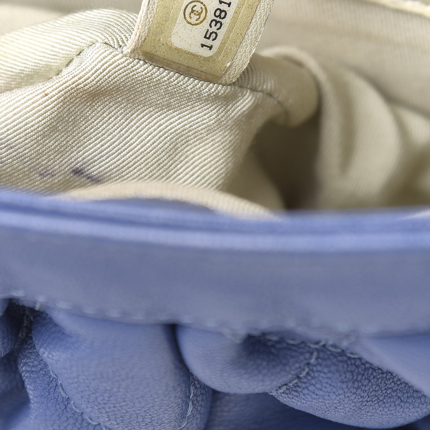 Washed Lambskin Quilted Mini Chain Around Flap Blue