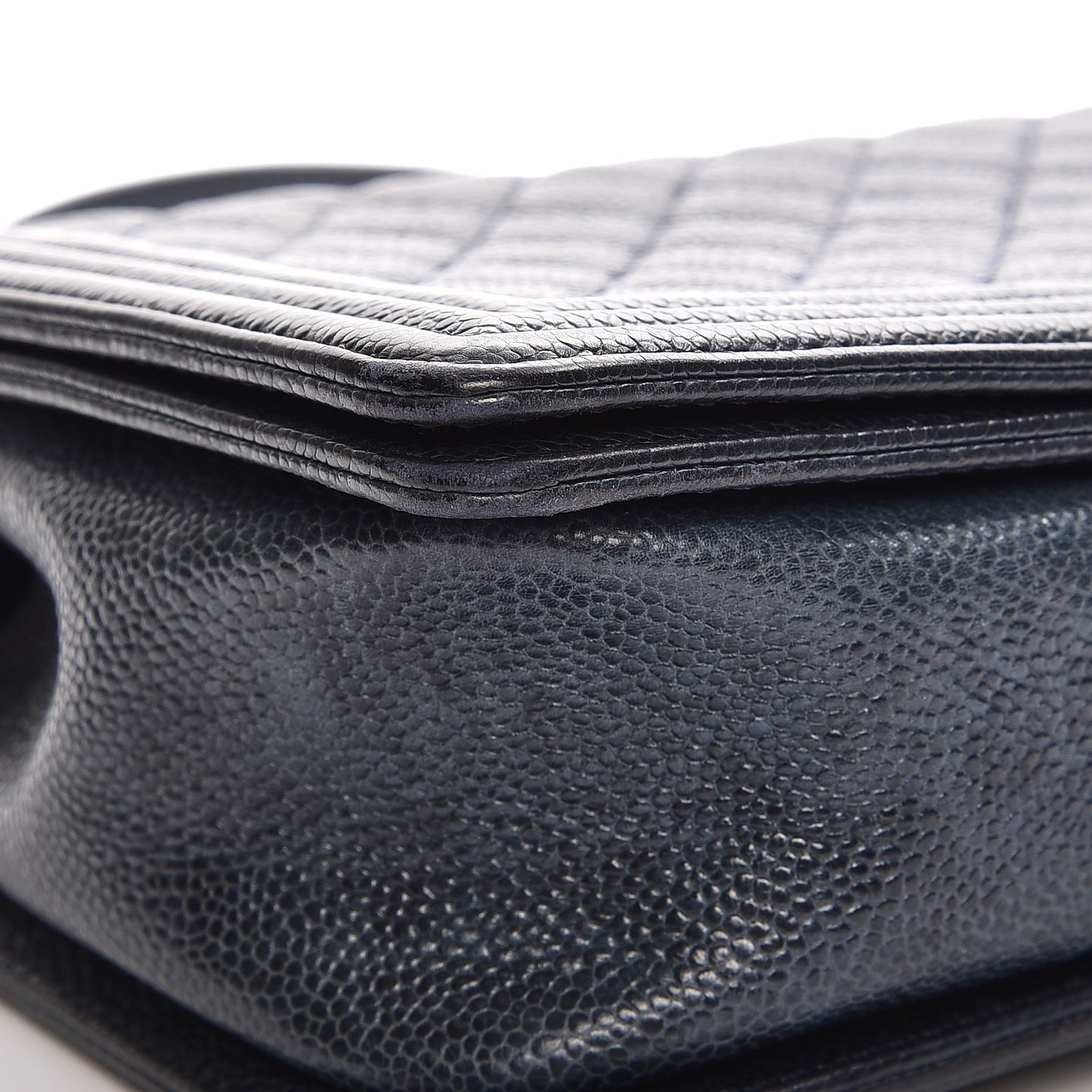Caviar Quilted New Medium Boy Flap Dark Navy Blue